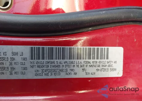 2016 Dodge Journey R/T z USA, uszkodzony, nr VIN 3C4PDDEG6GT248119